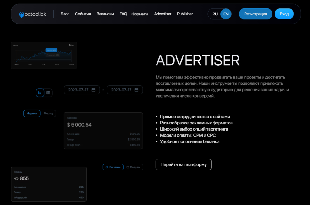 Обзор рекламной сети OctoClick